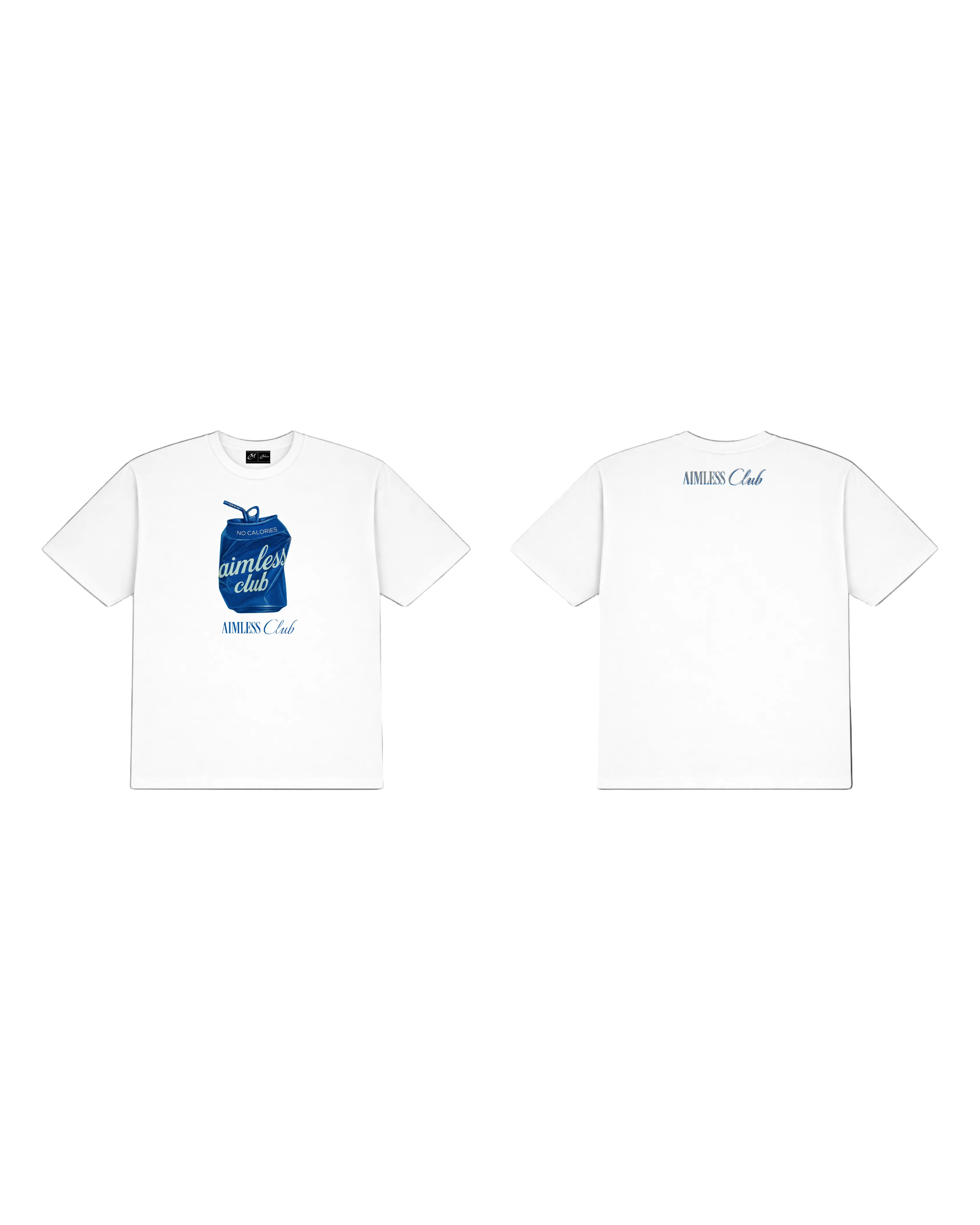 AIMLESS — Drop 2 Can Tee White