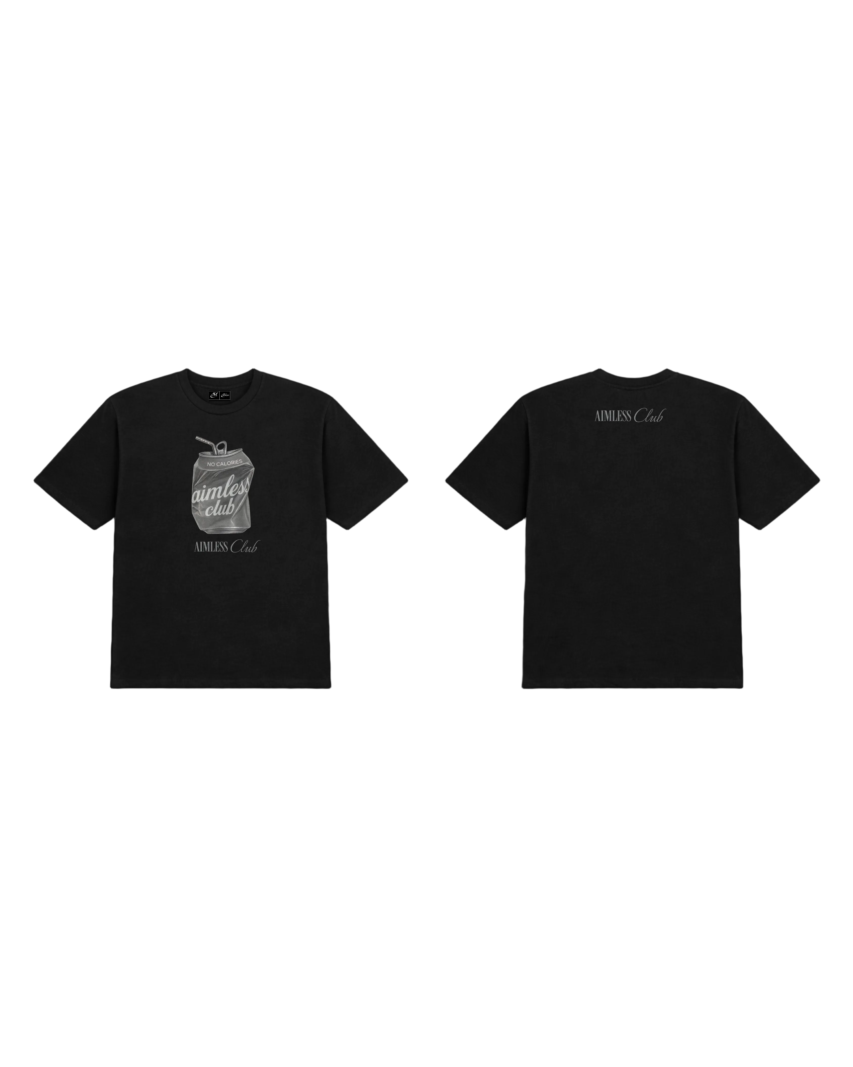 AIMLESS — Drop 2 Can Tee Black