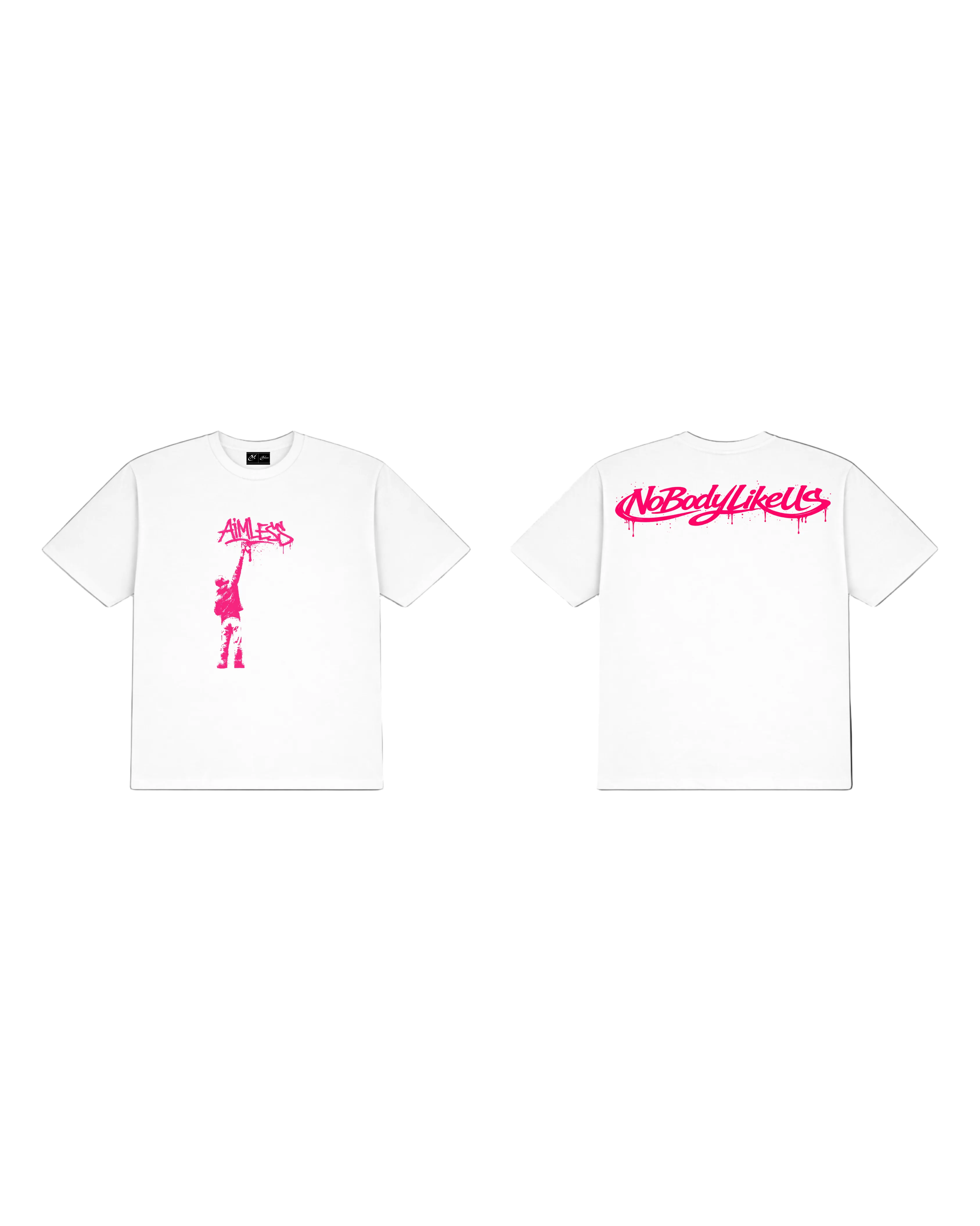 AIMLESS — Drop 3 Graffiti Tee Pink