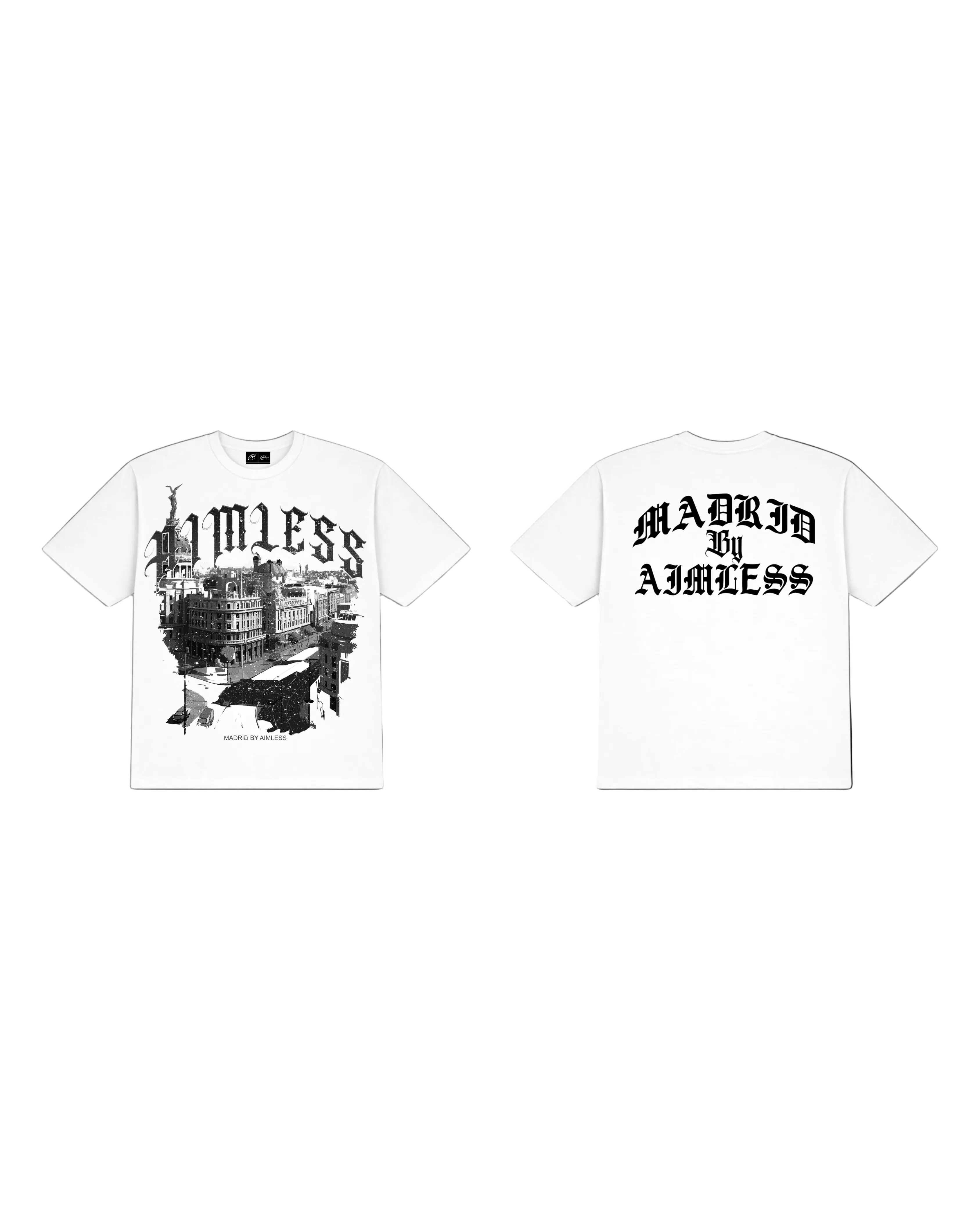 AIMLESS — Drop 1 Madrid Tee White
