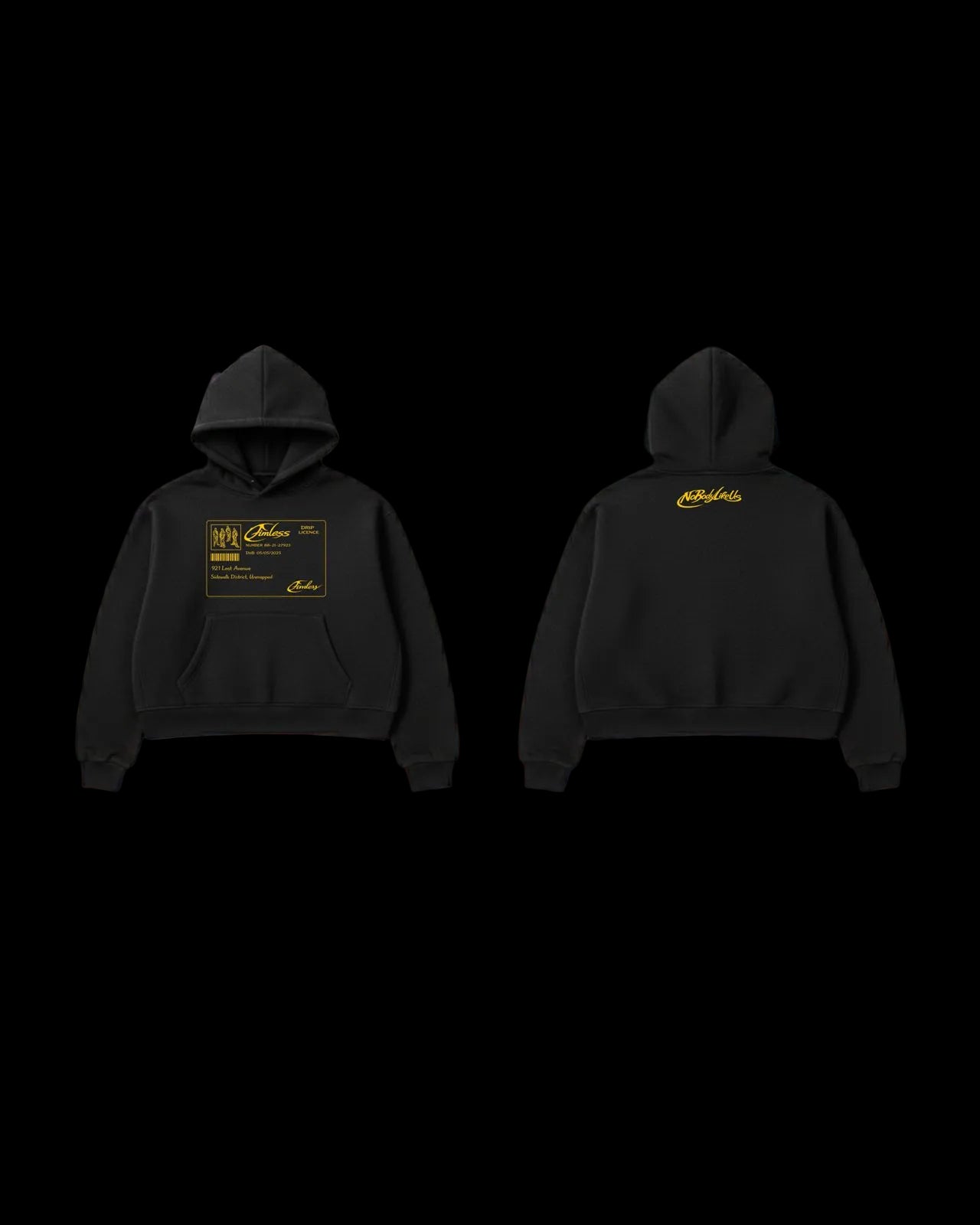ID number hoodie black [Yellow]