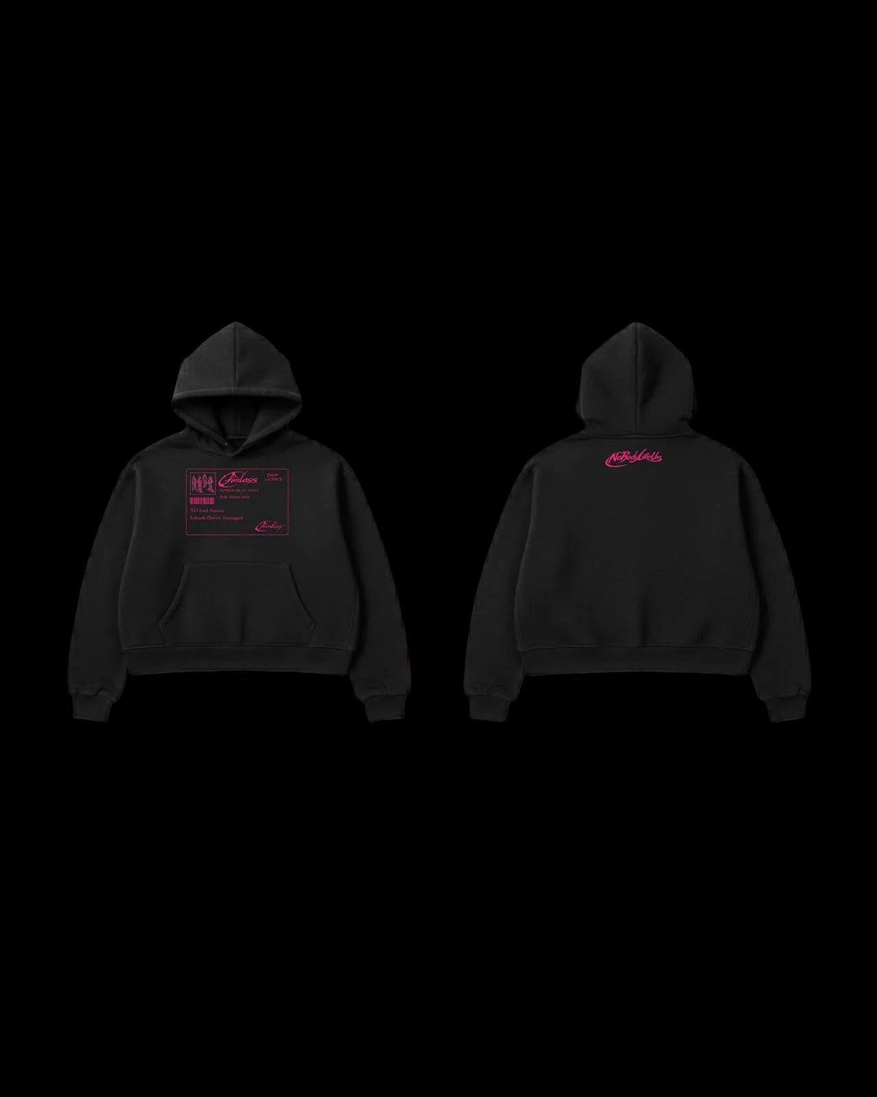 ID number hoodie black [Pink]